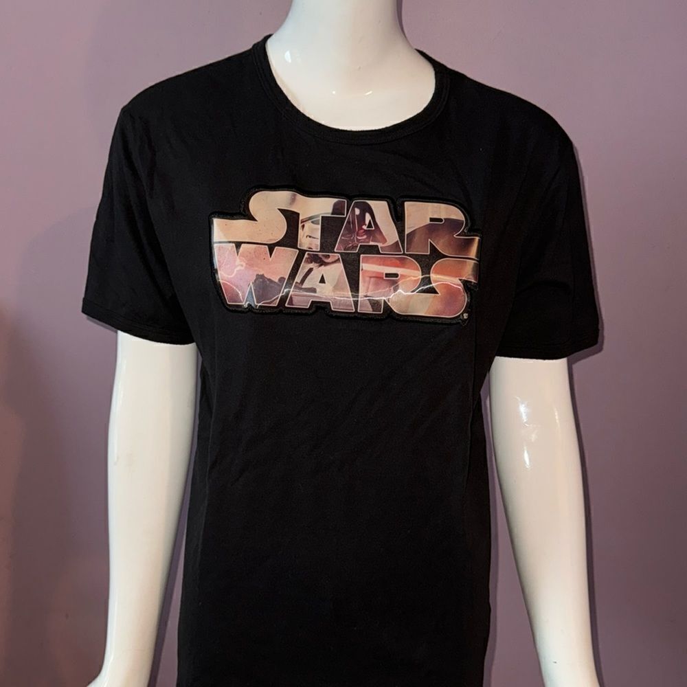 Disney Star Wars Darth Vader holographic logo t shirt